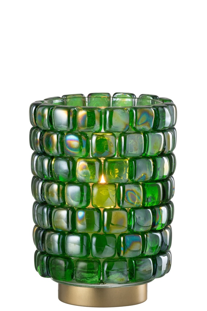 Hurricane Square Mosaic Glass Green