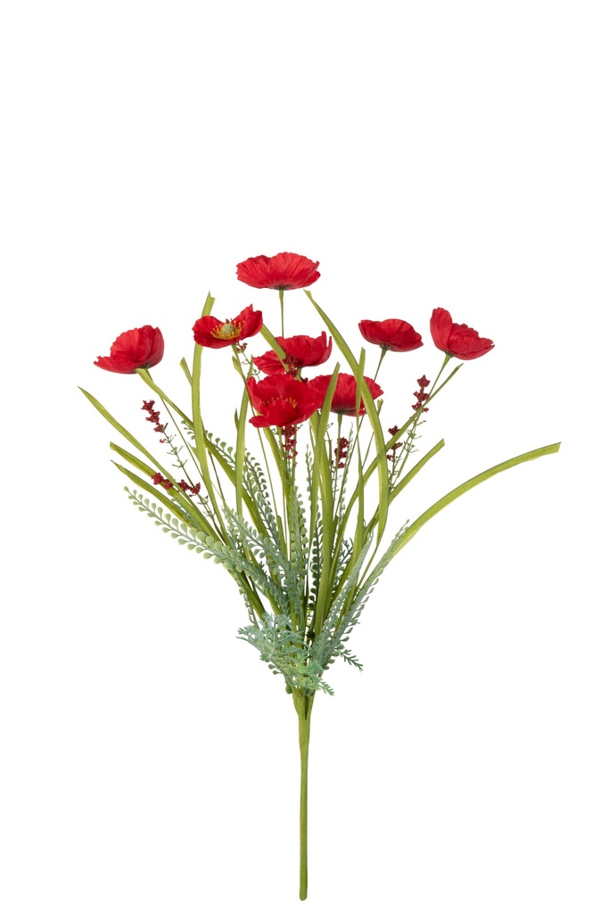 Branch Poppy Artificial Red