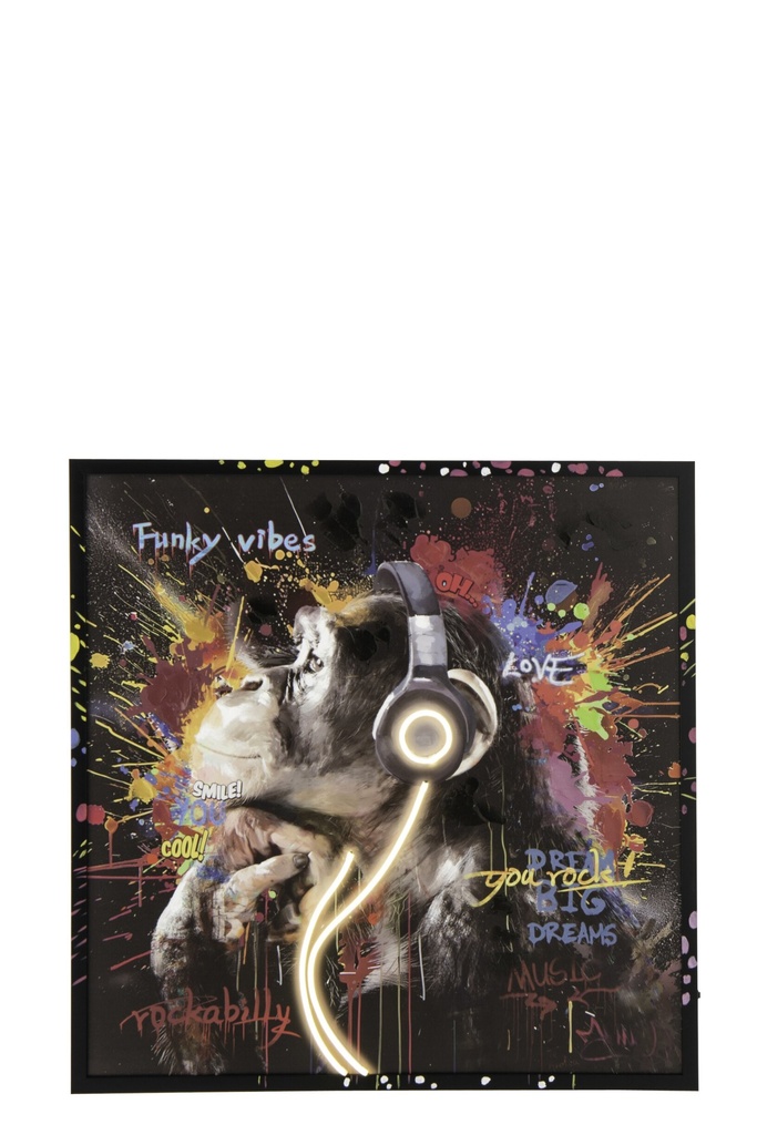 Painting Led Monkey Headphone Square