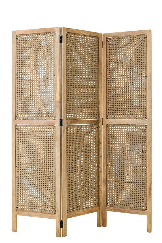 Folding Screen With Cane Panels