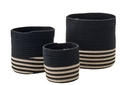 Set Of 3 Basket Striped Polyester