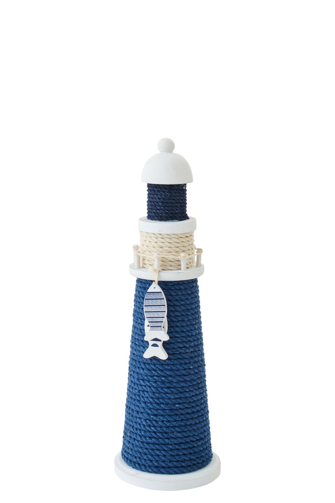 Lighthouse Decorative Rope/Pinewood Blue/White Small
