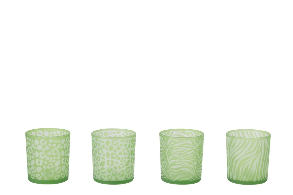 Tealight Holder Animal Print Glass
