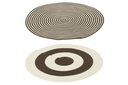 Rug Round Striped Polyester Dark