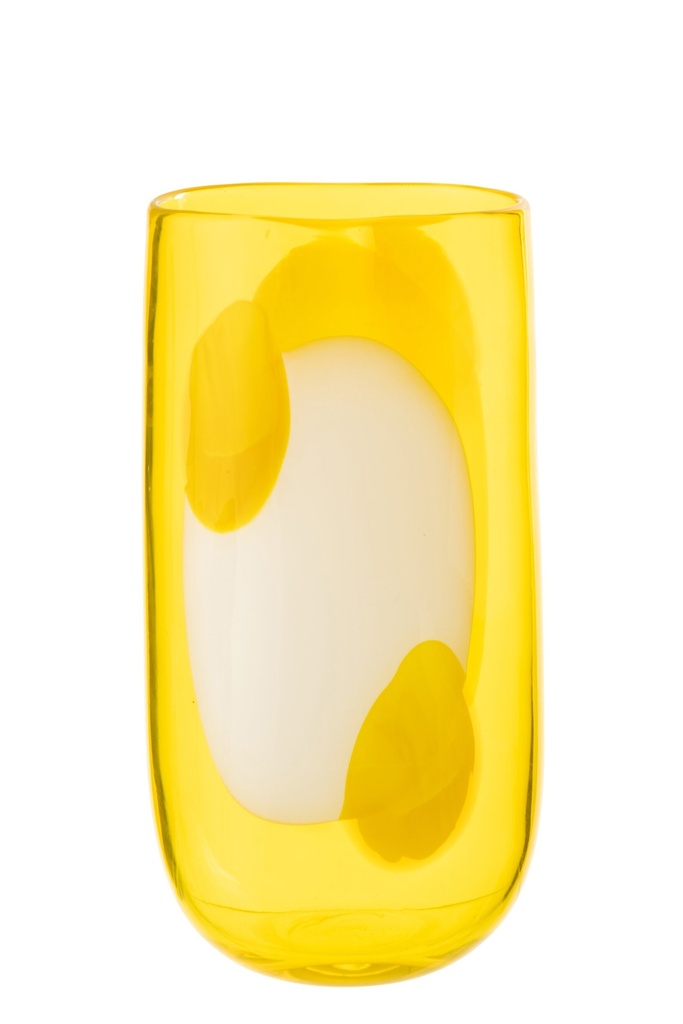 Vase Mona Glass Transparent/Yellow Small