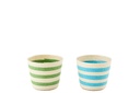 Flowerpot Striped Paper Azure Blue/Green