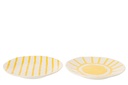 Plate Striped Dolomite White/Light Yellow