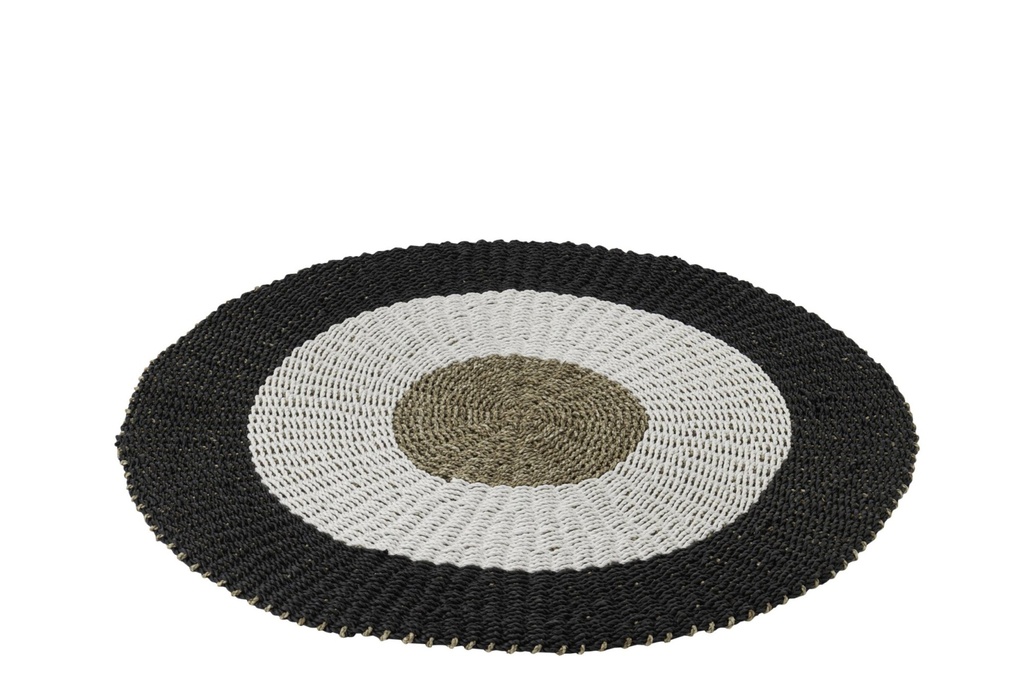 Rug Polypropylene White/Black Small