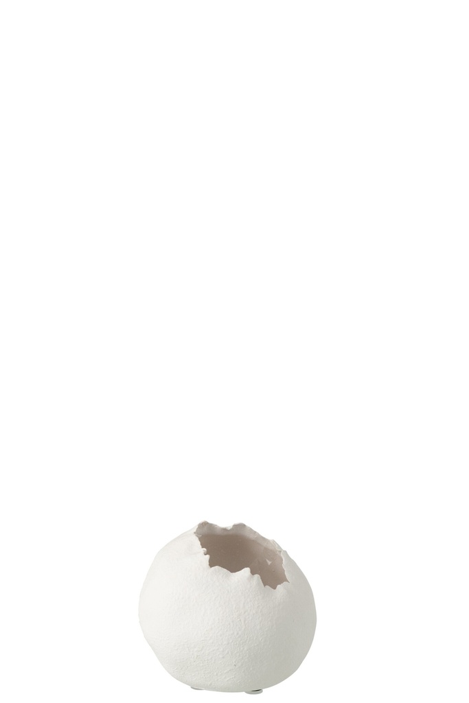 Flowerpot Irregular Clay White Small