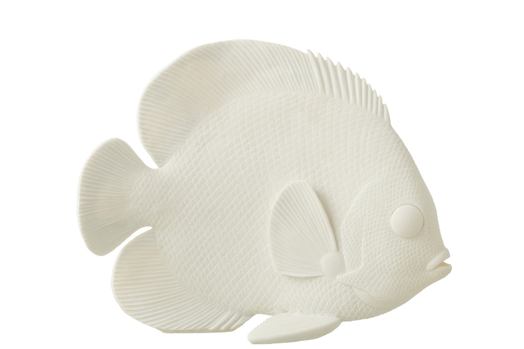 [40491] Fish Flat Polyresin White L