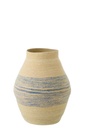 Basket Striped Seagrass Natural/Blue Small