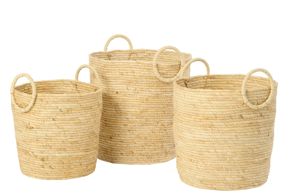 Set Of 3 Basket With Handle