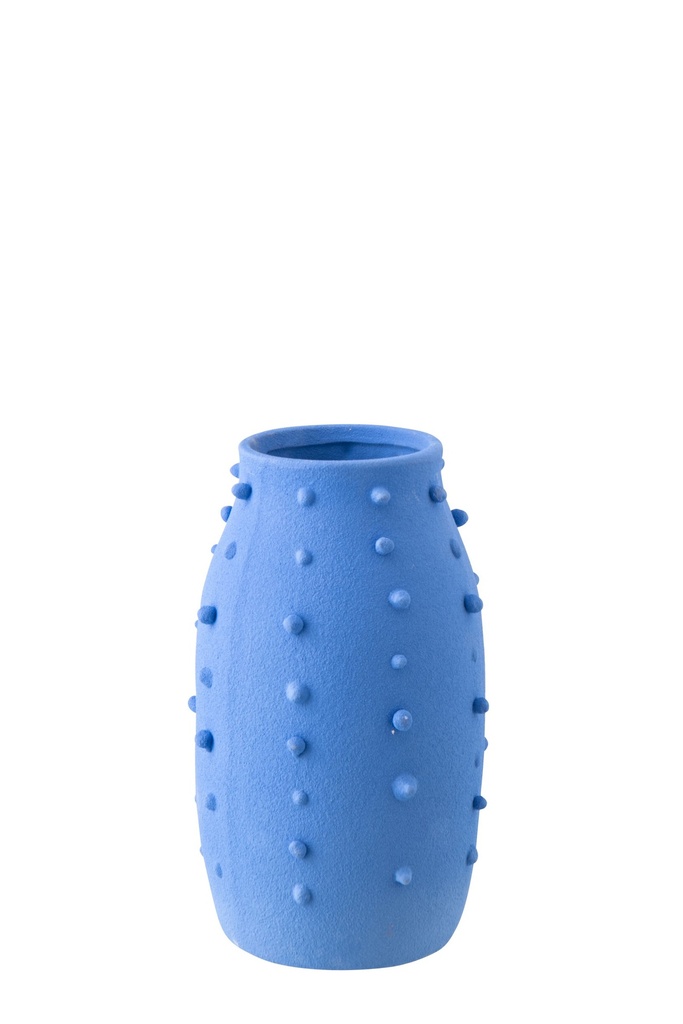 Vase Ruby Dots Stoneware Blue