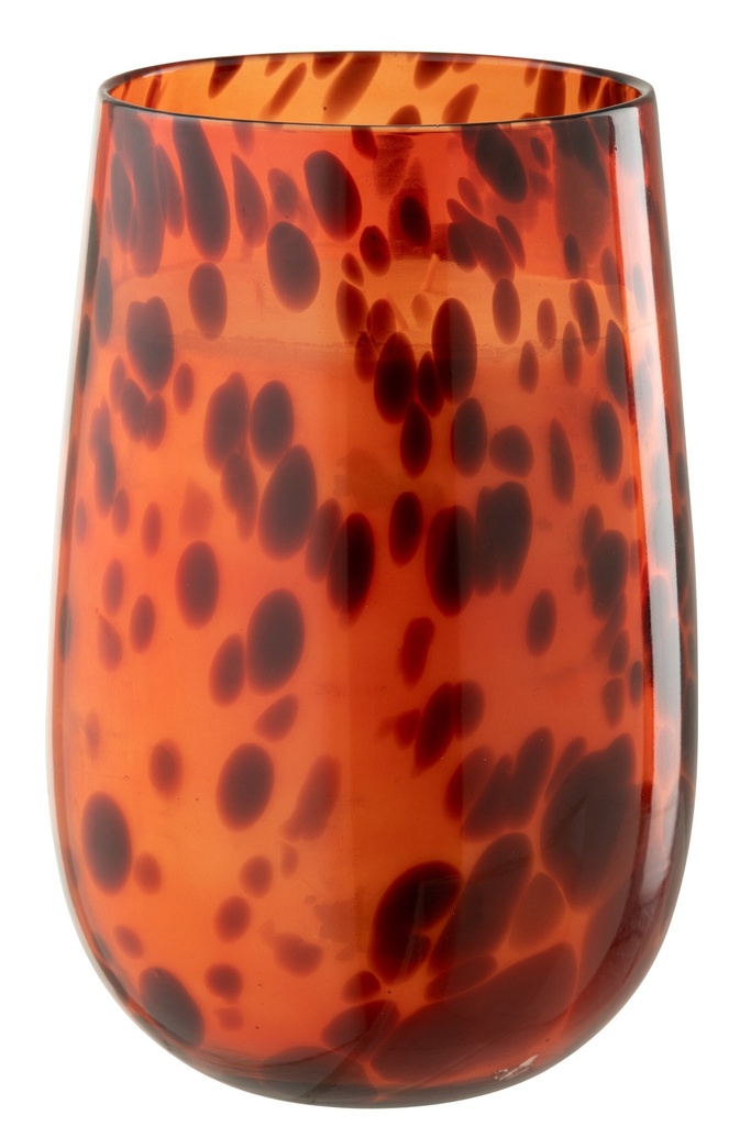 Candle Mia Glass Orange/Black Large-230H