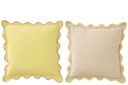 Cushion Scalloped Cotton Yellow/Beige Assortment