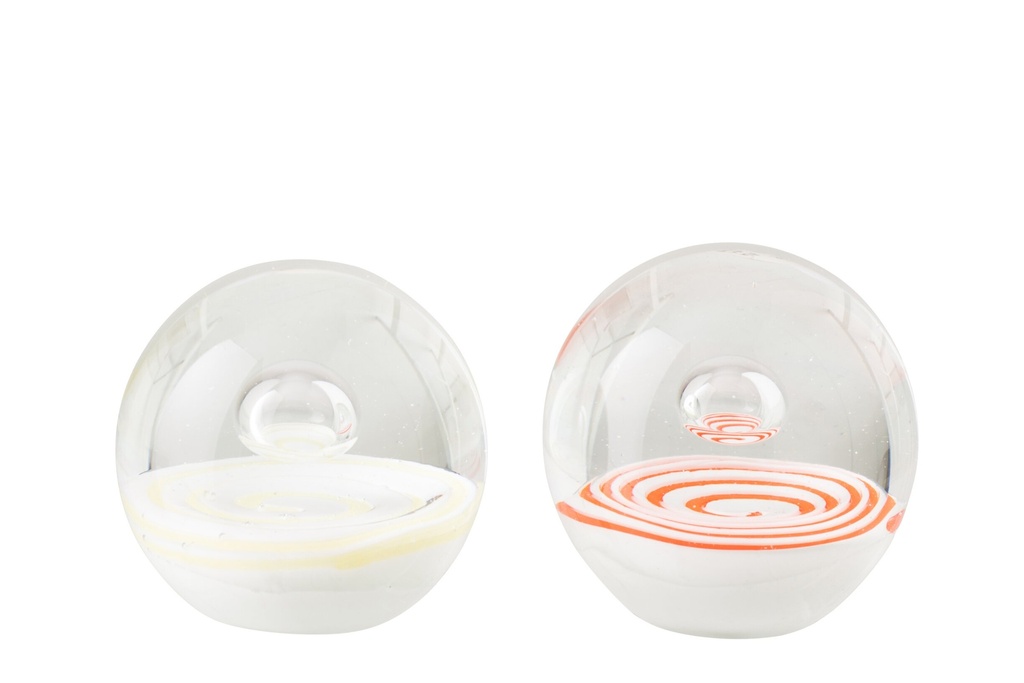 Paperweight Ball Glass Orange/Yellow Assortment