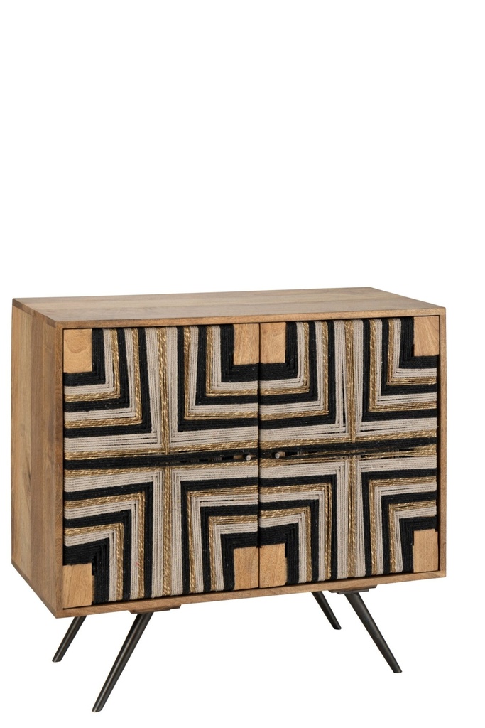Cabinet Weaved Thread Design Wood