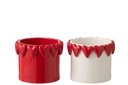 Flowerpot Hearts Ceramic White/Red Assortment