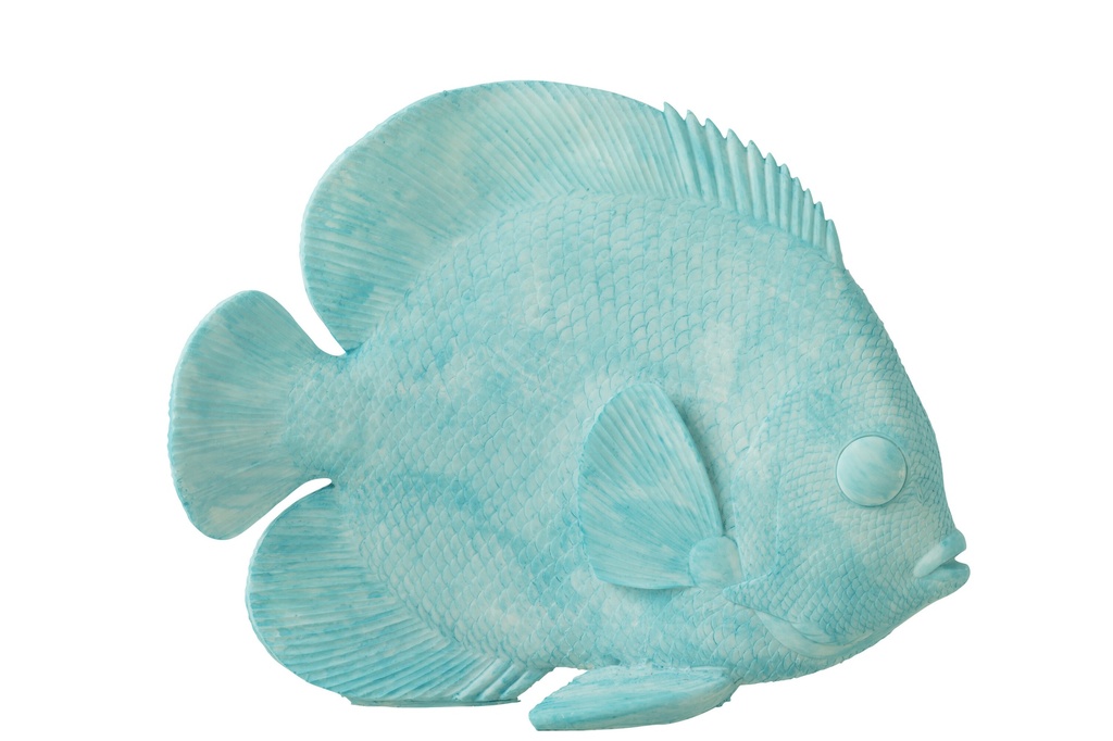 Fish Flat Polyresin Azure L