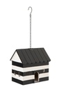 Birdhouse Striped Wood Black/White