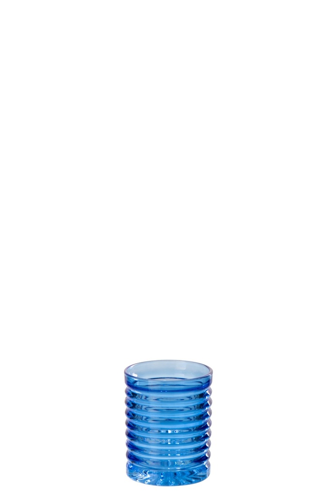 Drinking Glass Ribbed Glass Cobalt