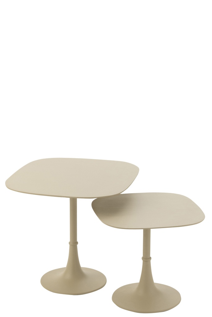 Lot de 2 tables carrées en aluminium