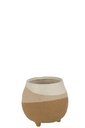 Flower Pot +Foot Ceramic Beige/Light