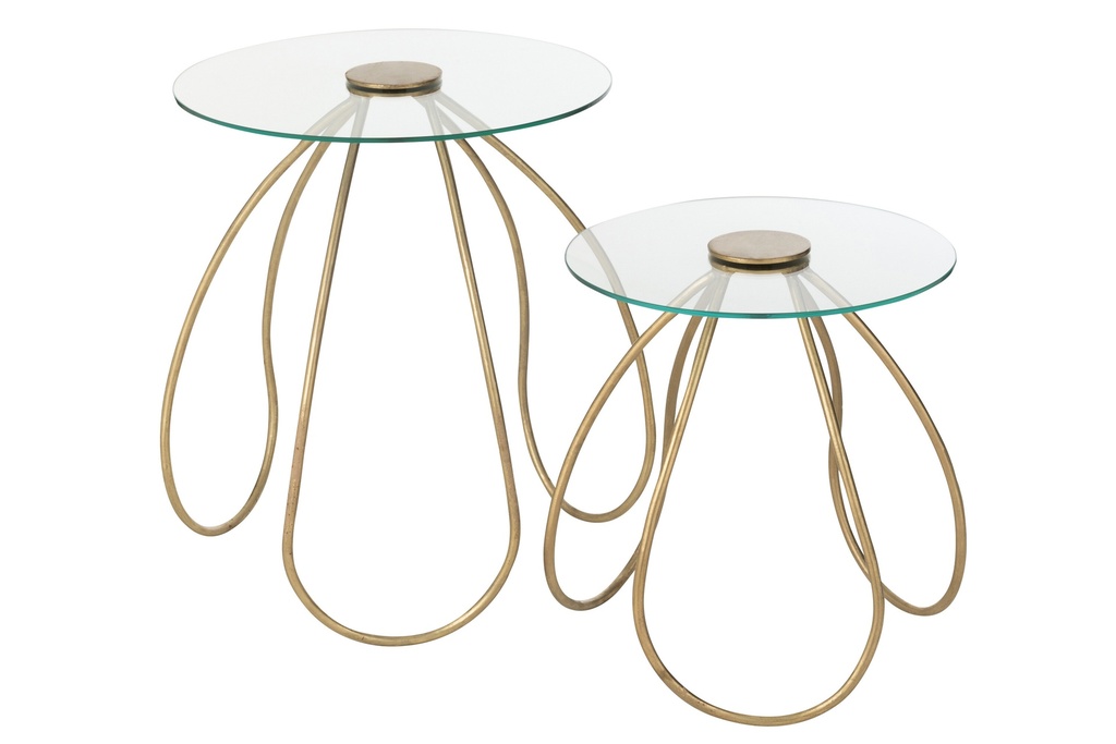 Ensemble de 2 tables d'appoint rondes