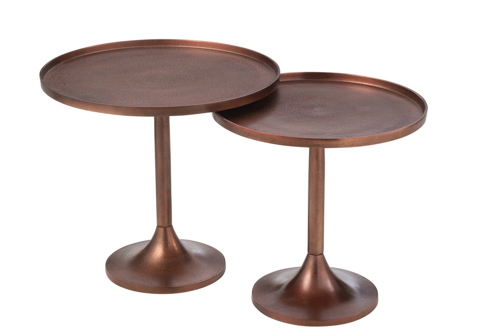 Ensemble de 2 tables en aluminium bronze