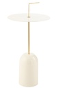Table d'appoint Disque Métal Blanc/Doré