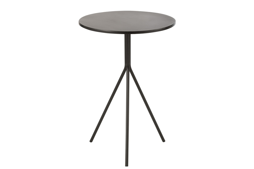 Table basse ronde en métal noir