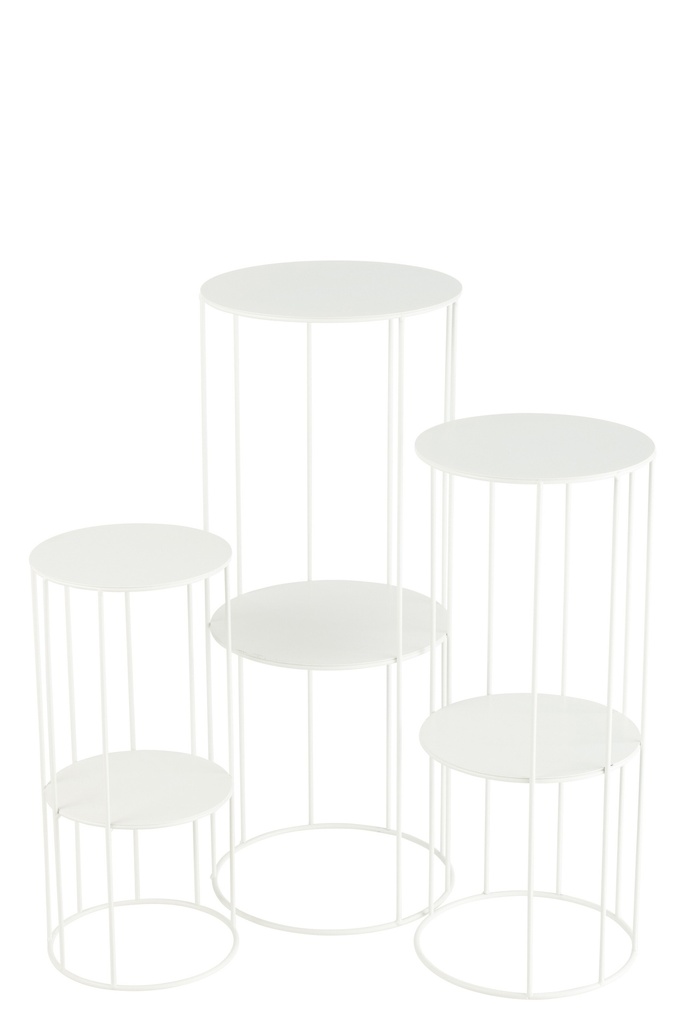 Set Of 3 Flower Stands Metal