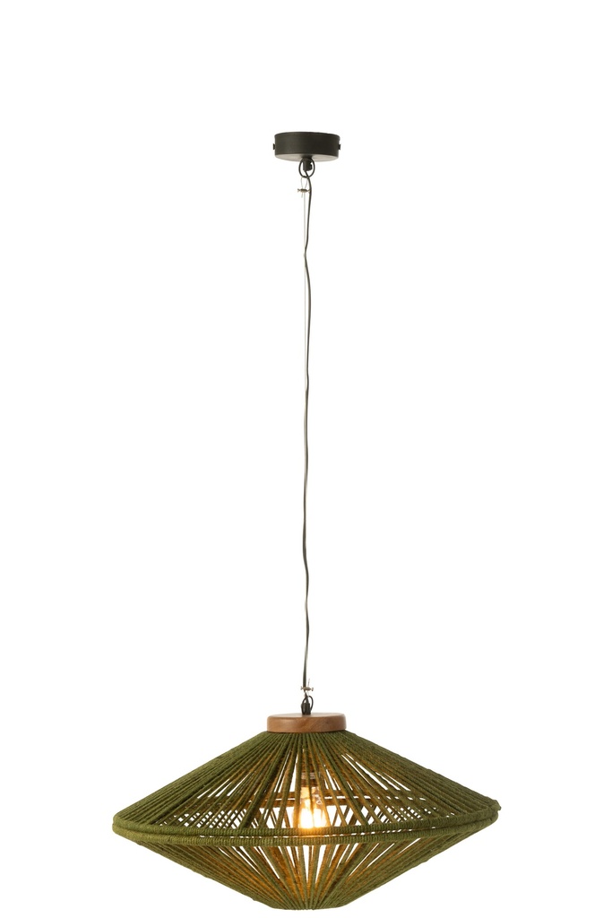 [46456] Lampe suspendue Ovni Fer/Jute Vert