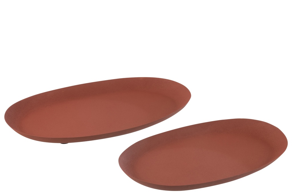 Lot de 2 assiettes ovales en fer