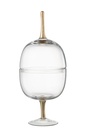 Bocal de rangement sur pied en verre