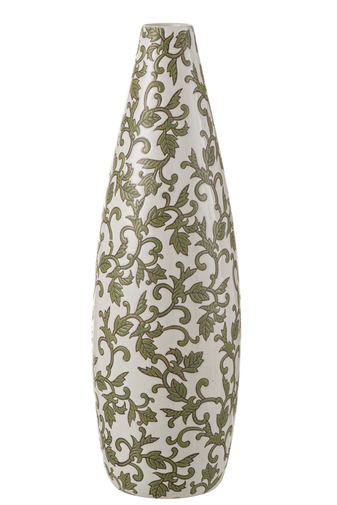 [48382] Vase Yezi Porcelaine Vert/Blanc