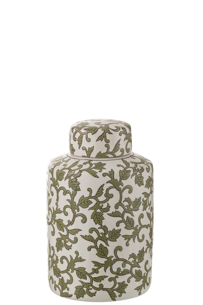 Pot décoratif Yezi en porcelaine vert/blanc