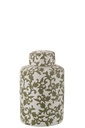 Jar Decorative Yezi Porcelain Green/White