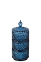 Jar 3 Levels Glass Blue