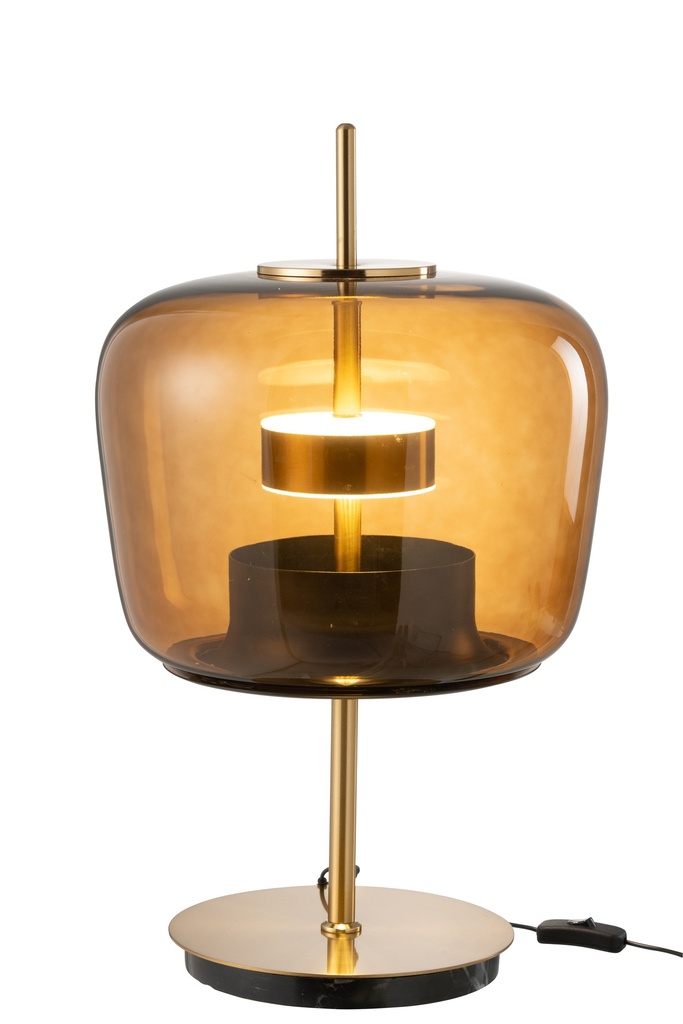 [48790] Lampe de table LED en verre marron