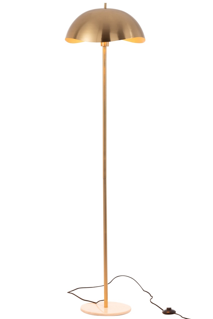 [49181] Lampadaire Métal/Marbre Doré