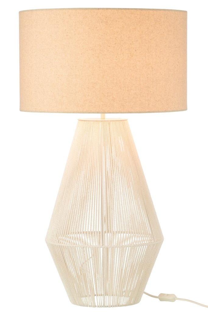 Lampe de table String Métal/Papier Blanc