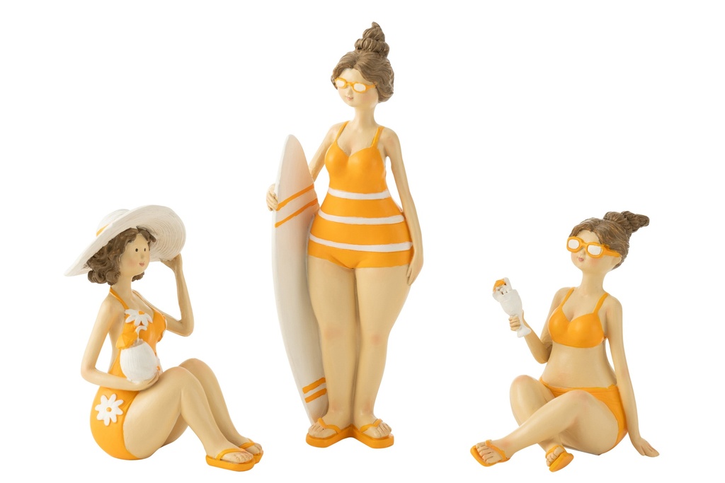 Beach Ladies Resin Orange Assortment