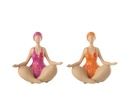 Femme assise en yoga, mélange de polyrésine