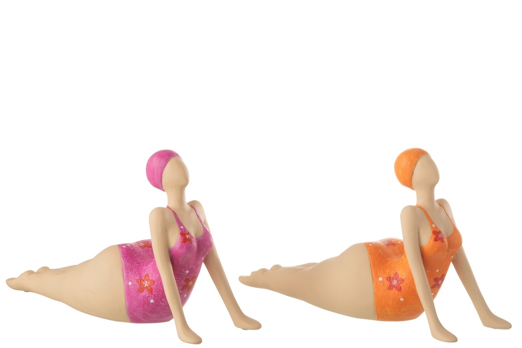Femme allongée en yoga, mélange de polyrésine