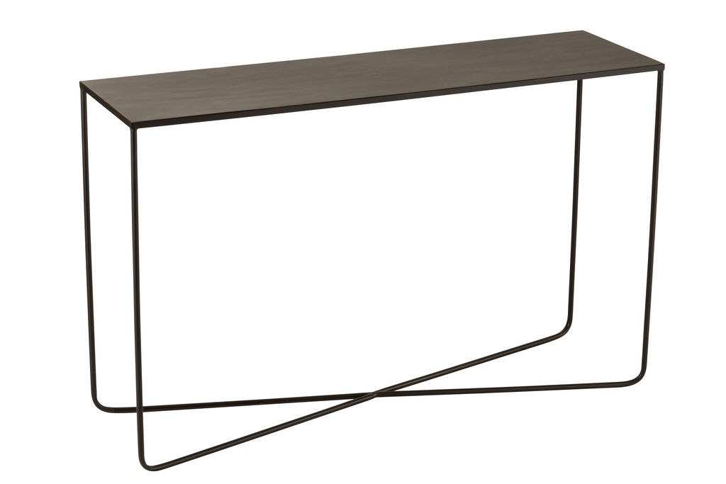 [5075] Console rectangulaire à cadre croisé en métal