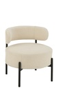 Fauteuil Lounge Boucle Contreplaqué/Polyester Blanc/Noir