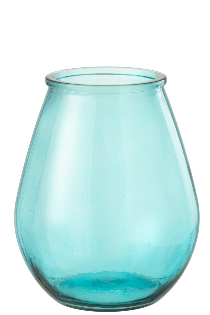 [51212] Vase Egg Glass Aqua Large