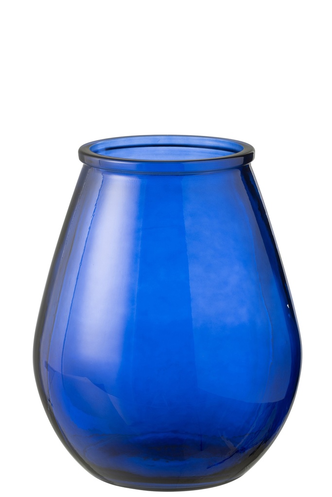Vase Egg Glass Blue Large