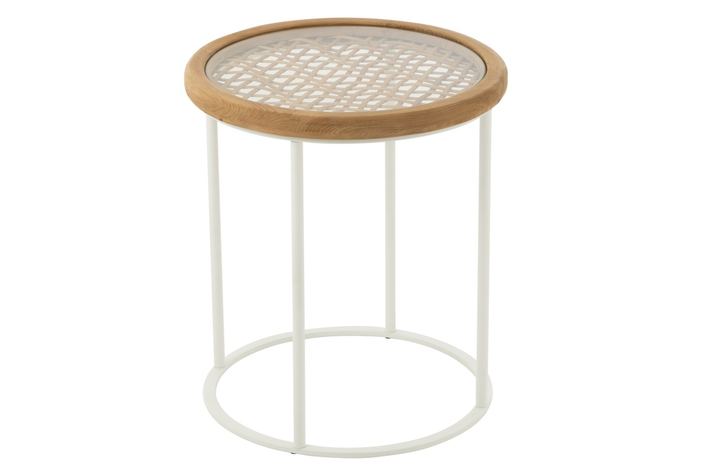 [52622] Side Table Mati Fir Wood/Iron